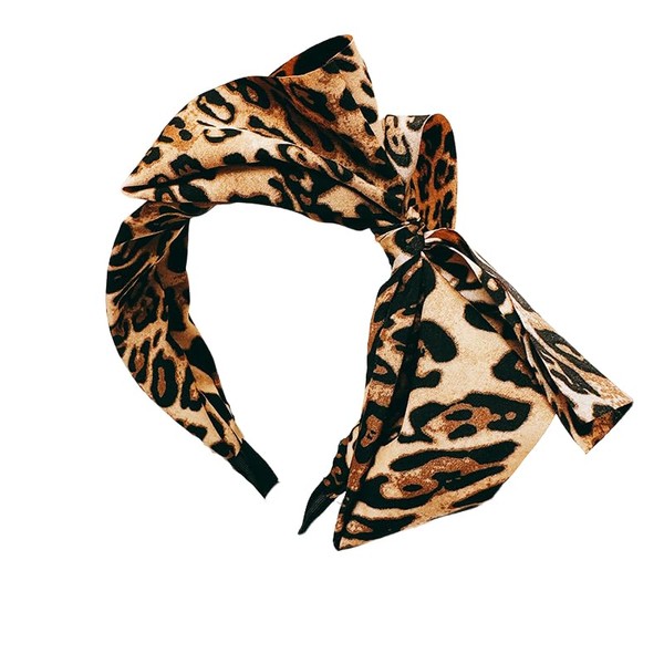Leopard Big Bow Headbands for Women Girls Large Hair Bows