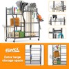 TORACK Garden Tool Organizer with Wheels, Rakes Shovels Yard Tools