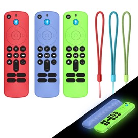 [3-Pack] Silicone Remote Cover for Fire TV Stick HD 2024 / FireTV Stick 4K 2023, Anti-Slip Shockproof Protective Case for Firetv Stick 4K & Firetv Stick HD with Lanyard (Red+Blue+Green)