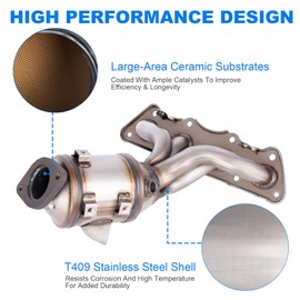 Yeoflagtrade High Flow Catalytic Converter Kit Compatible with Hyundai Accent 1.6L 2011-2019 Kia Rio 1.6L 2012-2019 Soul 1.6L 2012-2019 (EPA Compliant)