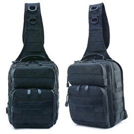 Tactical Sling Bag for Men molle Backpack EDC Chest Pack Chest Sling Pack for Outdoor Camp Hiking Cycling,Black