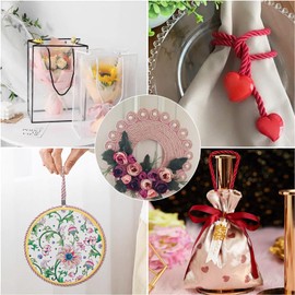 Elecrelive 5.46 Yards Twisted Trim Cord Rope 3mm Twisted Cord Trim String Colored Twine for Macrame Bracelets Curtain Home Christmas Ornament, Orange Red