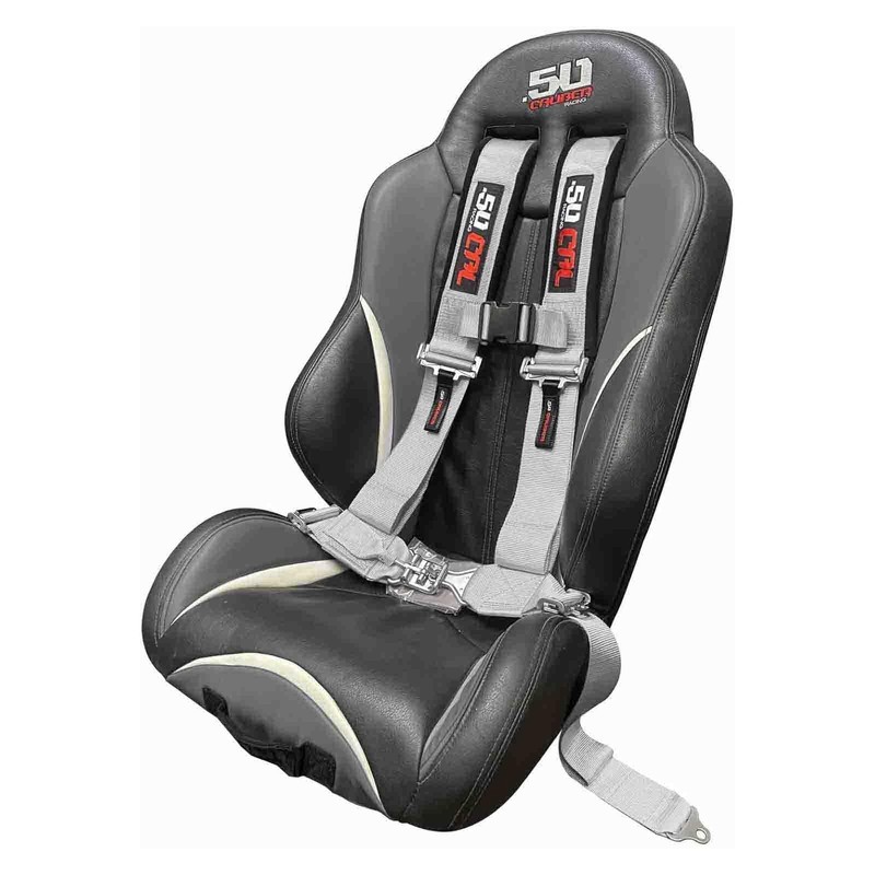 Silver 4 Point Harness for Bucket Seat, Quick Release Latch,