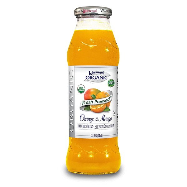 Lakewood Organic Orange Mango Juice, 12.5-Ounce Bottles (Pack of 12)