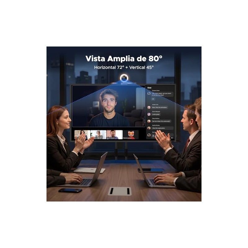 UGREEN Webcam 2K 30FPS con Luz LED 4 Niveles Fijo