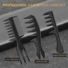 DUAIU 3 Pieces Hair Styling Combs for Men Black Wide