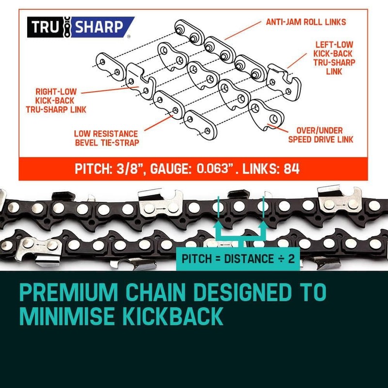 Baumr-AG Tru-Sharp 3/8 Pitch Chainsaw Chain for 24 Inch Bar