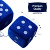 Vaygway Pair White and Blue Fuzzy Mirror Dice for Car
