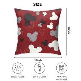 Pack of 2 Cute Pillow Covers Cartoon Cushion Case Standard Throw Pillow Covers for Couch Sofa Bedding Home Decorative Pillowcases 18x18 in (Colorful 2)