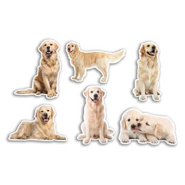6 x 10cm Golden Retriever Vinyl Stickers - Dogs Puppy Animal Funny Pattern Nature Pets Face Wild Girls Boys Travel Scrapbooking #80809