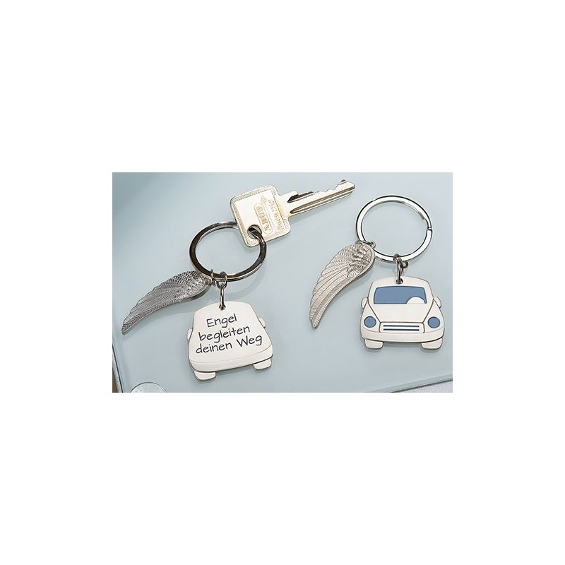 Guardian Angel Car Keyring with Inscription - ‘Angels Accompany Your