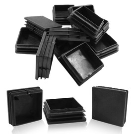 Bivethoi 20 Square Plastic Plug Furniture Foot Table Chair Legs Black Tubing End Caps for Square Metal Tube（50mm x 50mm）