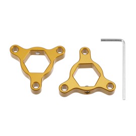X AUTOHAUX 17mm Gold Tone Aluminum Alloy Racing Motorcycle Rider CNC Fork Preload Adjusters for Most Motorcycle - Pack of 2