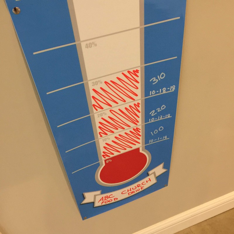 Dry Erase Goal Setting Fundraising Thermometer Chart Blue Goal Chart