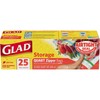 Glad Zipper Food Storage Plastic Bags - Quart - 25