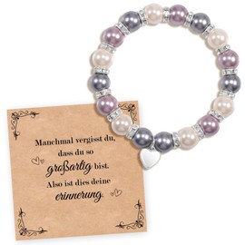 CheersLife Gifts for Women Ladies Pearl Bracelet Gift Best Friend Friendship Bracelets Birthday Gift for Women Girlfriend Mum Daughter Gifts for Christmas Valentine's Day Mother's Day, Stone Stainless