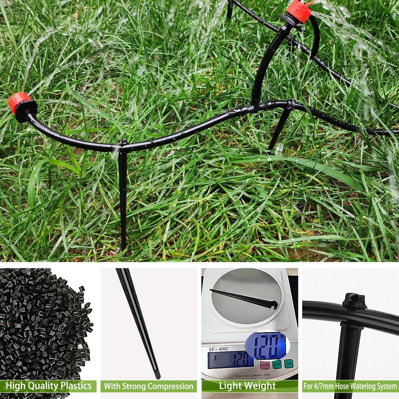 VooGenzek 100 Pieces Micro Drip Pipe Holder, Irrigation Drip Supports,