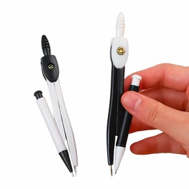 HSYTEK Quick Adjustment Compass - High Precision Drawing up to 240 mm, Includes Spare Parts and Refills - Black