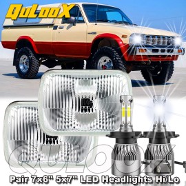 QULOOX 2PC 5x7" 7x6" LED Headlight Hi-Lo Beam For Toyota Pickup 1982-1995 Truck 4Runner