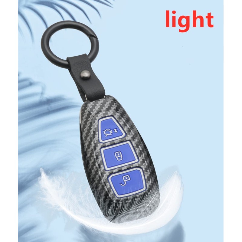 OTMIK ABS Carbon Fiber Car Key Cover Case fit for