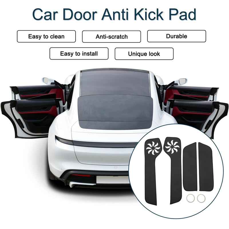 X AUTOHAUX Leather Car Door Anti Kick Pad Sticker for