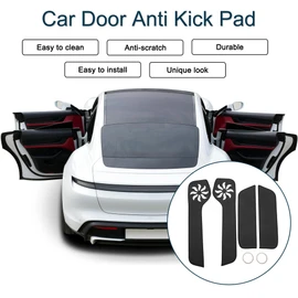 X AUTOHAUX Leather Car Door Anti Kick Pad Sticker for Volkswagen Jetta 2005 2006 2008-2012 Door Side Edge Guard Protector Interior Accessories Black 1 Set