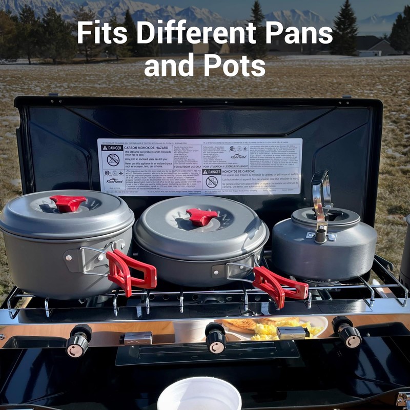FineFlame Camping Stove, 3 Burners Propane Portable Camp Stove with