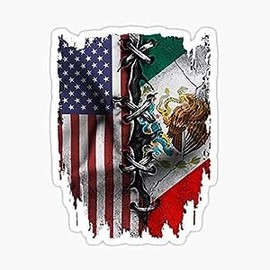 Mexican and American Flag Vinyl Sticker Decal for Cars Bumper Trucks Van SUVs Window Wall Boat Cup Tumblers Laptops or Any Smooth Surface 6x5