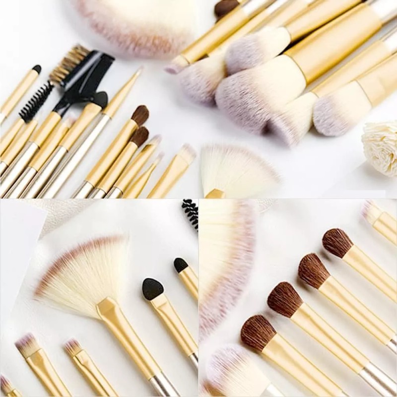 1 Brochas De Maquillaje Profesional 24 Pz Cerdas Sintéticas
