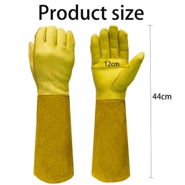 1 pair Long Sleeve Leather Gloves, Gardening Gloves for Men&Women, Rose Pruning Gloves,Puncture and Scratch Resistant, Suitable for Gardening Pruning, Gardeners Yard Work etc.