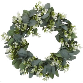 Artificial Eucalyptus Wreath, Green Door Wreath, Door Wreath, All Year Round Artificial Door Wreath, Decoration, Green Door Wreath, Decorative Wall Wreath, for Wedding, Door, Party, Window, Garden,