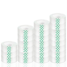 24 Rolls Clear Transparent Tape, Stationery Tape Refills for Dispenser, 3/4 in x 1000 in,1 inch Core, Gift Wrapping Tape Rolls for School, Office and Home
