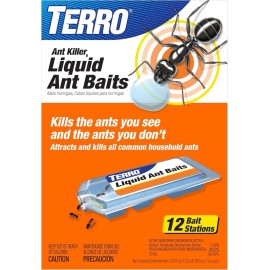 Terro T300B Liquid Ant Bait Ant Killer, 12 Bait Stations, Quality, Strongest-USA