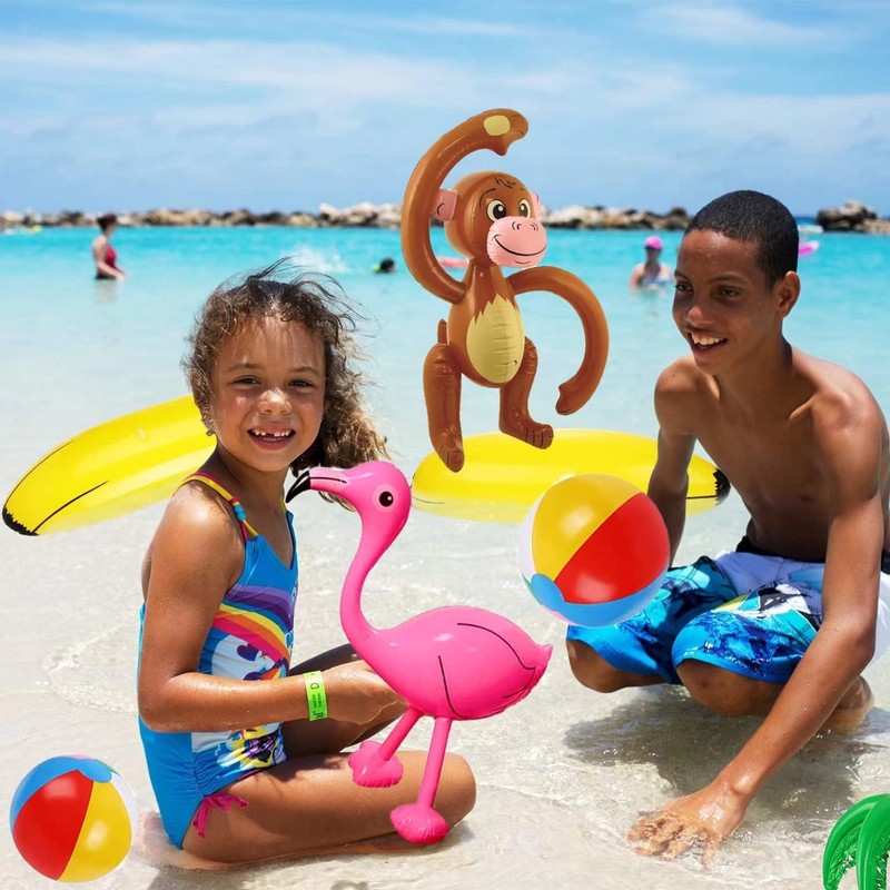 Pack of 8 Inflatable Palm Trees Coconut Tree Set, Hawaii