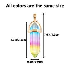 HAOBIN Hexagonal Crystal Pendants Gemstones Pendants Natural Stone Pendant Healing Stone Crystal Pendant for DIY Necklaces Key Pendant Jewellery Making Pack of 7, Alloy Steel, No Gemstone