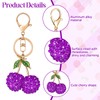Neptniopllab Diamond Purple Cherry Charm,Cute Cherry Keychain for Women Gift