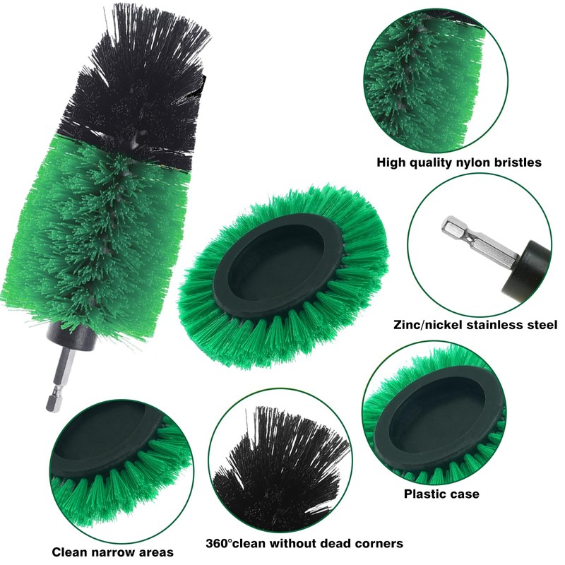 ETOUPA 8 Pcs Drill Brush Attachment Set, Power Cleaning Scrub