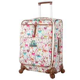 Lily Bloom Luggage Carry On Expandable Design Pattern Suitcase For Woman With Spinner Wheels (20in, Giraffe Park)