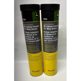 John Deere 2 Tubes- John Deere HD Lithium Complex 3% Moly Grease #TY6333
