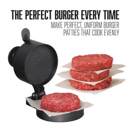 Weston Burger Press, Makes 4 1/2" Diameter Patties for Hamburger, Crab Cakes, Sausage, 1/4lb to 3/4lb, with Spring Ejector for Easy Removal, Single, Non-stick Heavy-Duty Cast Aluminum (07-0310-W)