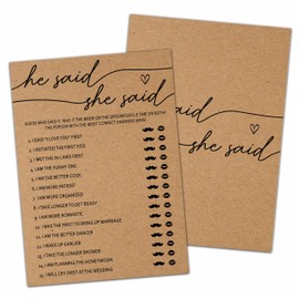 Huastatewolf Kraft Bridal Shower Game, He Said She Said Bachelorette Party Games, Kraft Engagement Party Games for 25 Guests, Weddingdecorations (Kraft011)