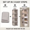 Foldable Hanging Closet Organizer with Mesh Side Pockets, Washable Non-Woven
