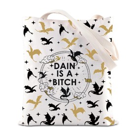 Fourth Wing Merch Bag FW Inspired Gift Romantasy Fantasy Bookish Gift Dragon Rider Makeup Bag Dain Is A B*tch Cosmetic Bag (DAIN T UK)