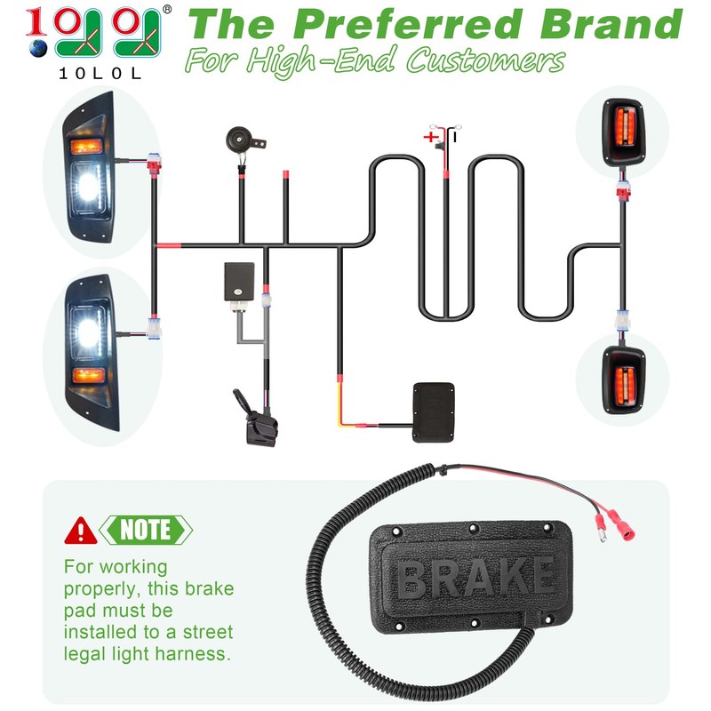10L0L Universal Golf Cart Brake Light Switch Pad, Brake Pad
