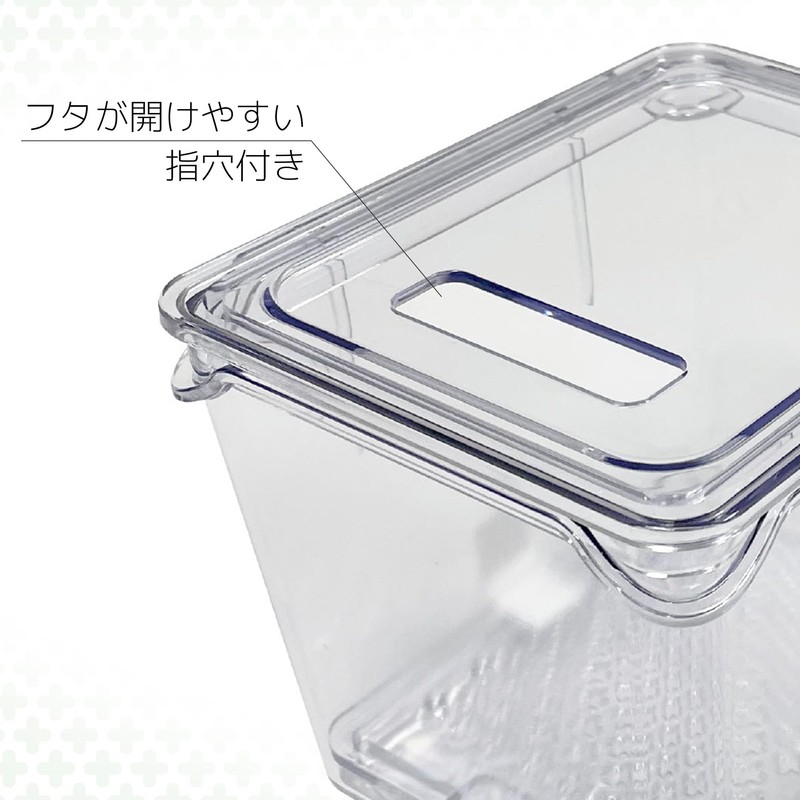 Kokubo KK-646 Transparent Vegetable Storage Container with Grate, Small, Made