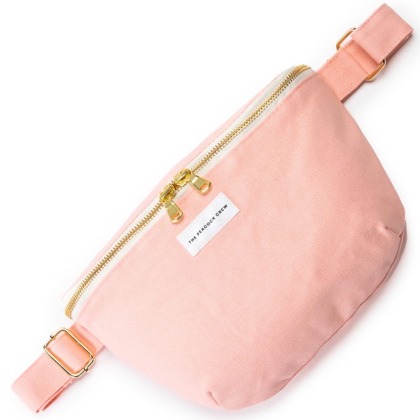 The Peacock Crew Spacious Blush Pink Crossbody Belt Bag in