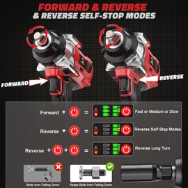 Cordless Impact Wrench 1/2 inch for Milwaukee 18v Battery – Brushless High Torque Impact Driver Gun with 1000 Ft-lbs Torque, LED Work Light, Ergonomic Design for Heavy-Duty Performance(no battery)