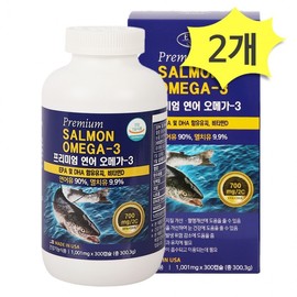 Premium Salmon Omega-3 (EPA & DHA), 300 Capsules, 5-Month Supply x 2 Vitamin D