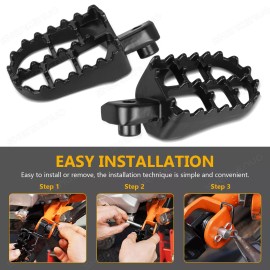 Unbranded 2X Black Foot Pegs Pedal Pad Wide Fat Footrest For Honda Kawasaki Yamaha Suzuki