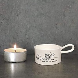 East of India Handled Tea Light Holder-Good Friends